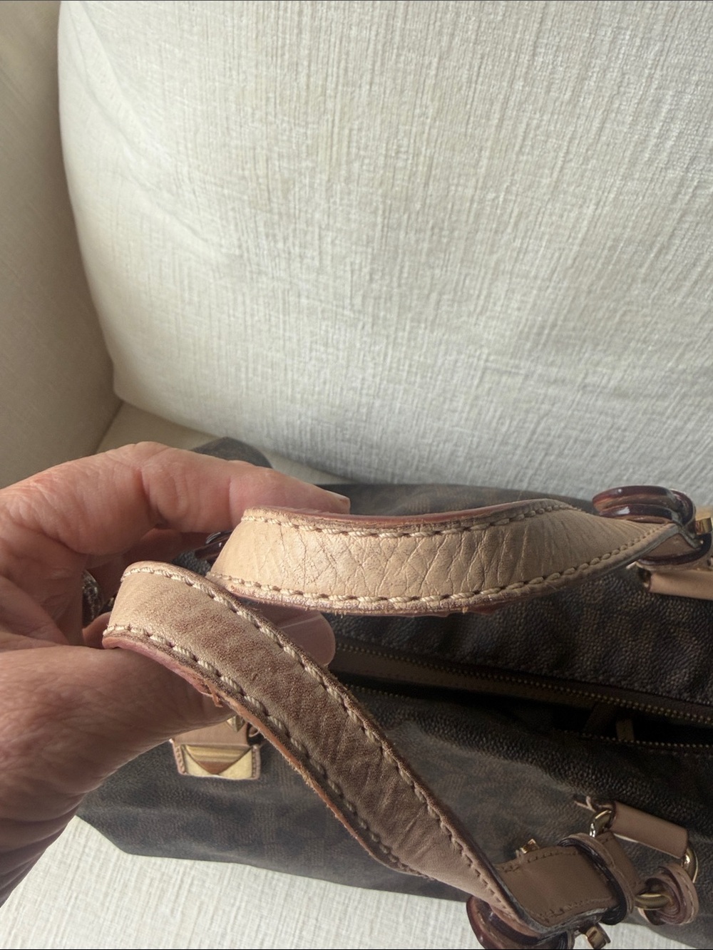 Michael Kors Dark Brown Monogram Satchel - Picture 4 of 10